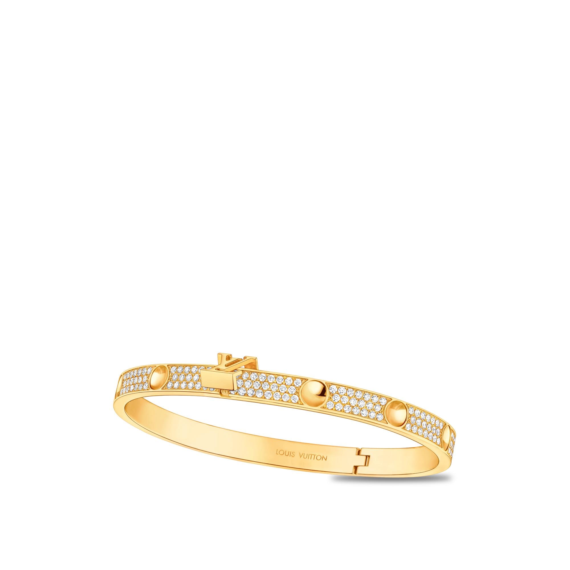 Empreinte Medium Bangle, Yellow Gold and Diamonds - Jewelry